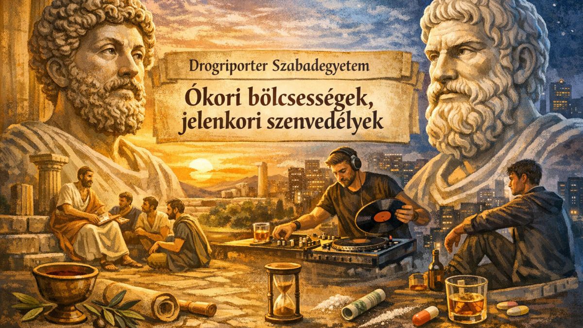 Március 26-án a Drogriporter Szabadegyetem - Ókori bölcsességek, jelenkori szenvedélyek című rendezvényén megvizsgáljuk, hogy miként segíthetnek ókori görög filozófusok tanításai abban, hogy a fogyasztói társadalom ezernyi szenvedélye és függősége közepette megtaláljuk az elégedett élet kulcsát és kibogozzuk lelki elakadásainkat.